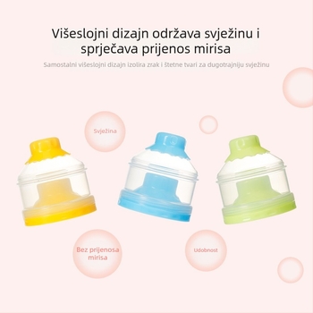 Smoked Trostruka kutija za mlijeko u prahu – prijenosna, sigurna i otporna na visoke temperature, marka Smoked, za novorođenčad do 3 godine (bar kod 6971109130162)