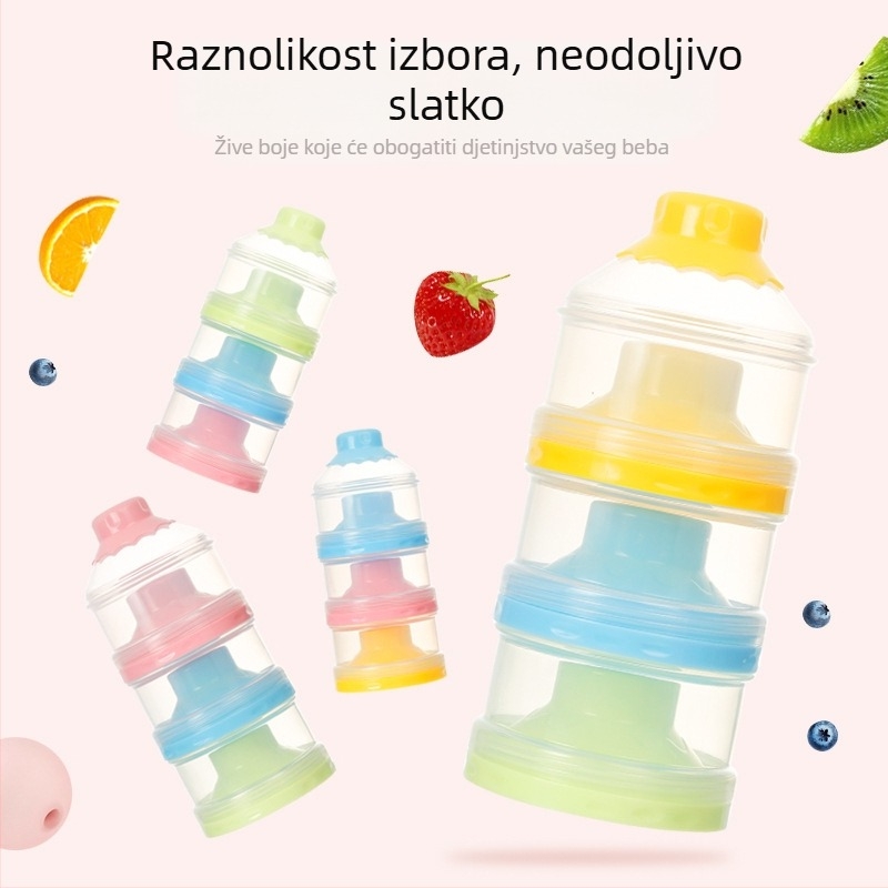 Smoked Trostruka kutija za mlijeko u prahu – prijenosna, sigurna i otporna na visoke temperature, marka Smoked, za novorođenčad do 3 godine (bar kod 6971109130162)