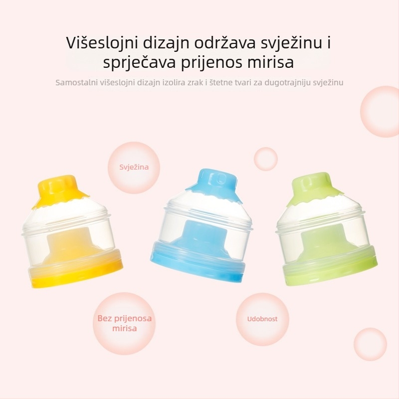Smoked Trostruka kutija za mlijeko u prahu – prijenosna, sigurna i otporna na visoke temperature, marka Smoked, za novorođenčad do 3 godine (bar kod 6971109130162)