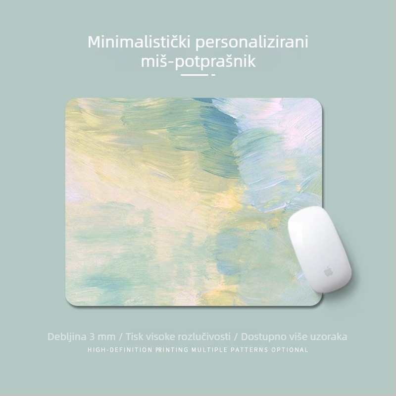 Mišja podloga s protukliznom površinom, podrška zapešća, gumeni materijal, crtani dizajn