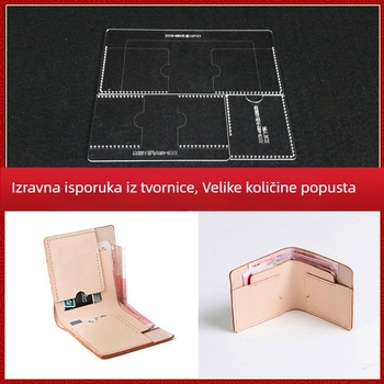 Šablona uzorka novčanika – Akril verzija, DIY papirna mreža dijagram za kratki novčanik