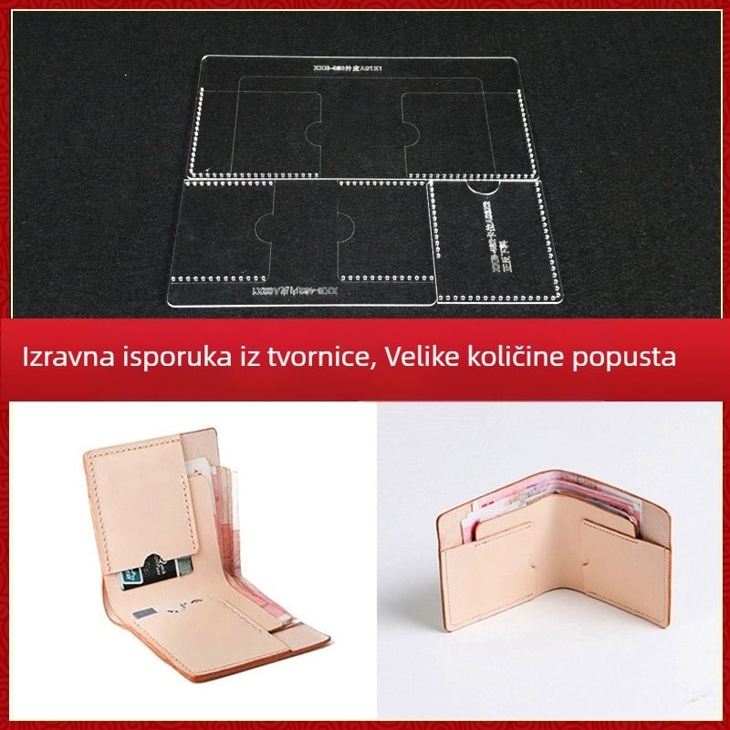 Šablona uzorka novčanika – Akril verzija, DIY papirna mreža dijagram za kratki novčanik