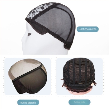 Perika kratka ravna od pravih ljudskih dlačica, s punom pokrivenom glave, model 6086A, za žene, mogućnost bojanja