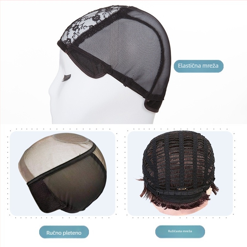 Perika kratka ravna od pravih ljudskih dlačica, s punom pokrivenom glave, model 6086A, za žene, mogućnost bojanja