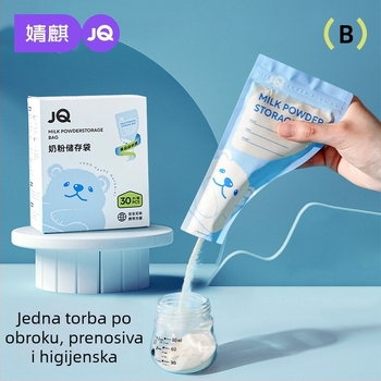 Torba za skladištenje mliječne praške s porcionirajućom kutijom – jednokratna, prenosna, antibakterijska, za dob 0–1 godina