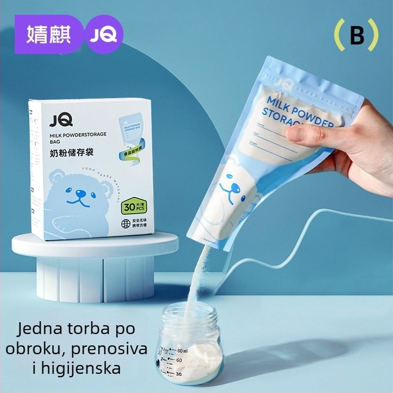 Torba za skladištenje mliječne praške s porcionirajućom kutijom – jednokratna, prenosna, antibakterijska, za dob 0–1 godina