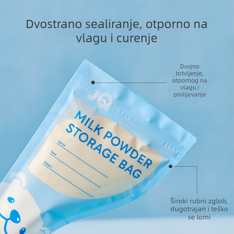 Torba za skladištenje mliječne praške s porcionirajućom kutijom – jednokratna, prenosna, antibakterijska, za dob 0–1 godina