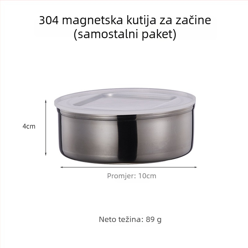 Stenska kutija za začine od nehrđajućeg čelika, kuhinjski zatvoren posuda za čvrste začine