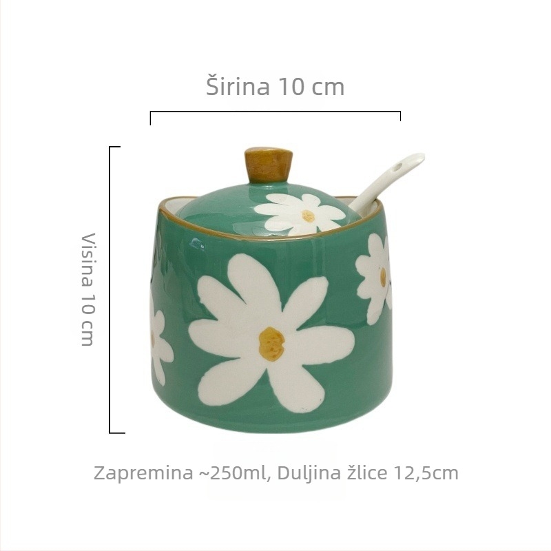 Keramična posuda za začine, otporna na visoke temperature, pogodna za čvrste začine, s tiskanim logotipom, mogućnost prilagodbe