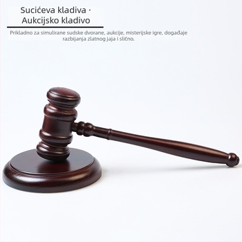 Drveni sudski čekić – sandalovo drvo i ružino drvo, JM marka, moderni minimalistički dizajn