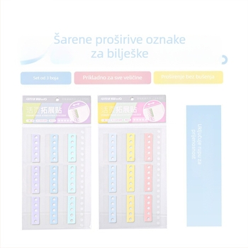 Proširive ljepive oznake za registrator; papir od pamukovog celuloze; 1 list; osnovno pakiranje