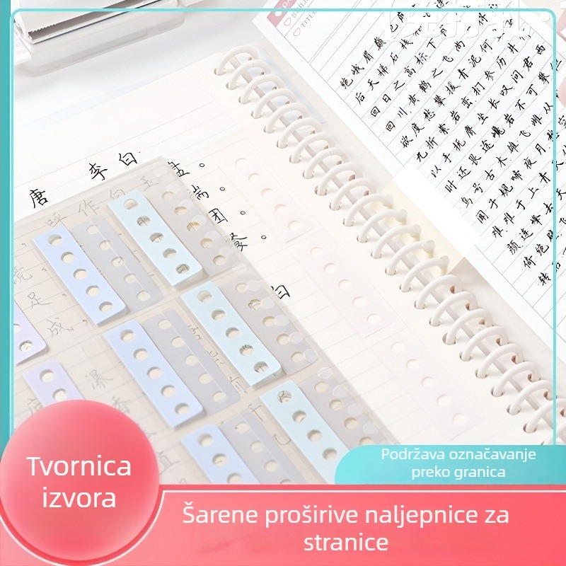 Proširive ljepive oznake za registrator; papir od pamukovog celuloze; 1 list; osnovno pakiranje