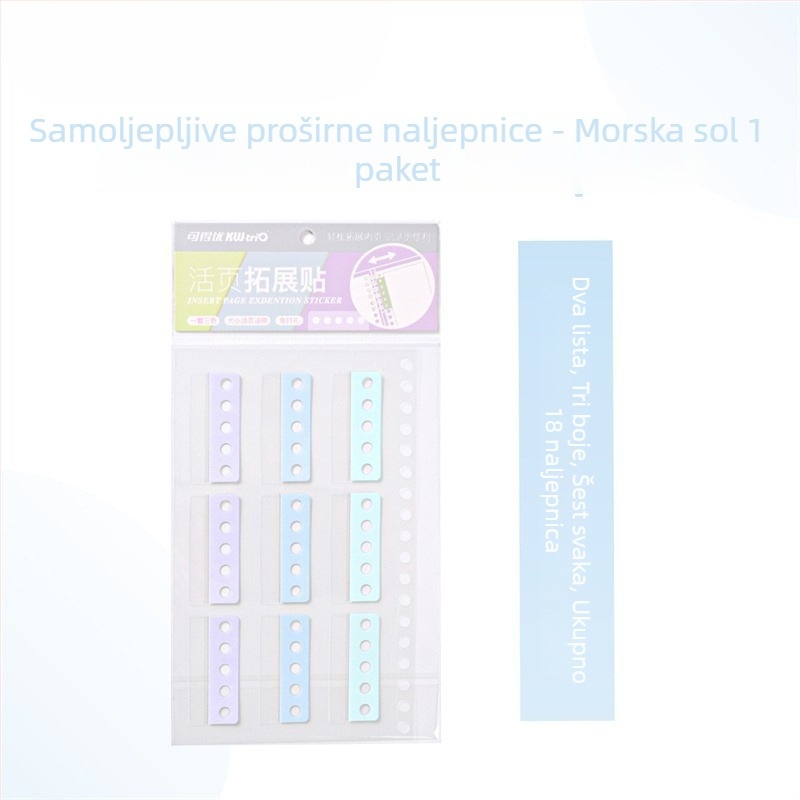 Proširive ljepive oznake za registrator; papir od pamukovog celuloze; 1 list; osnovno pakiranje