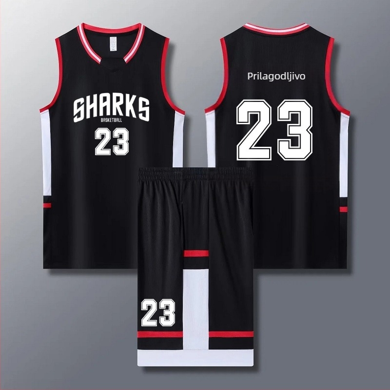 Prilagođeni košarkaški komplet za djecu – unisex dres i vestu od poliestera, pogodan za ljeto, proljeće i jesen