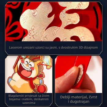 Dekor zadnje pozadine televizora – festivalni stil, netkani materijal s flokovanjem, za Proljetno slavlje i Novu godinu