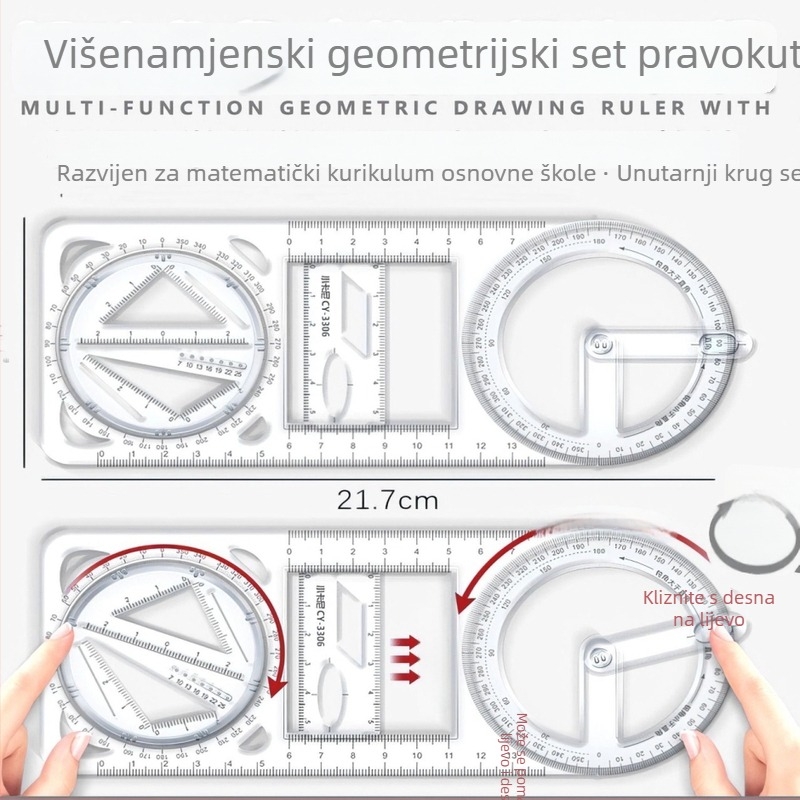 Višestruki ravnalo – plastično, set ravnala