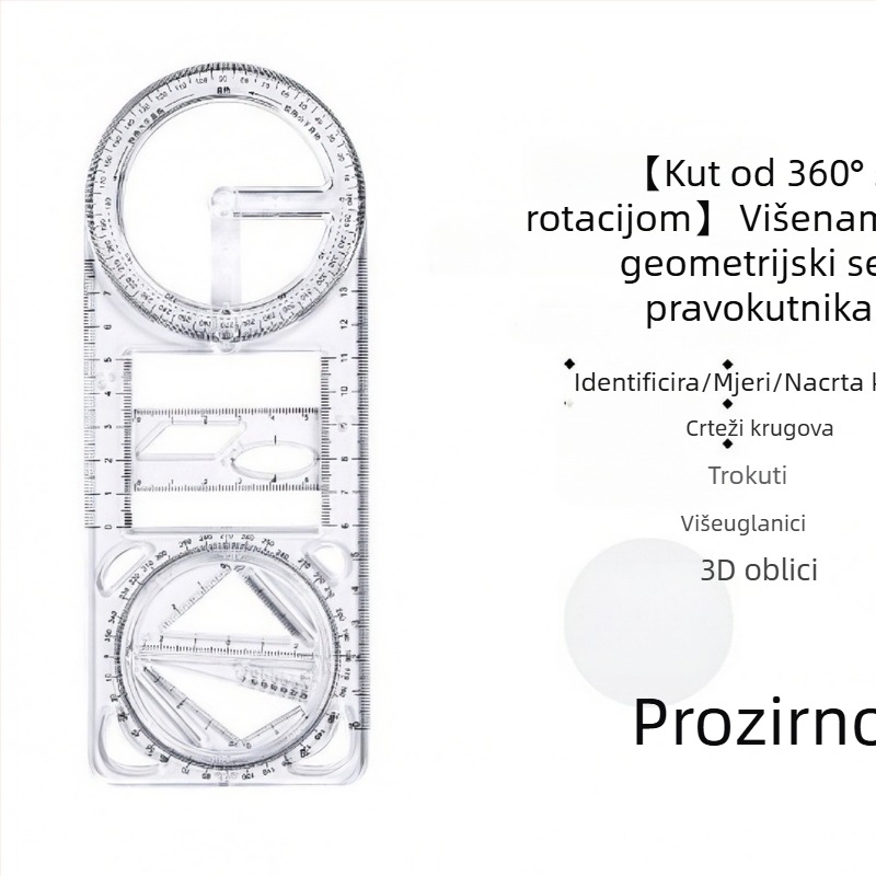 Višestruki ravnalo – plastično, set ravnala
