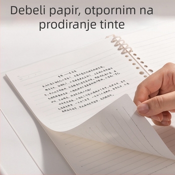Deli HA540-1 Kofer za bilježnicu s listovima za slobodne listove, linijske stranice, 40 stranica, odvojivi unutarnji listovi, kompatibilno s rupama 20/26