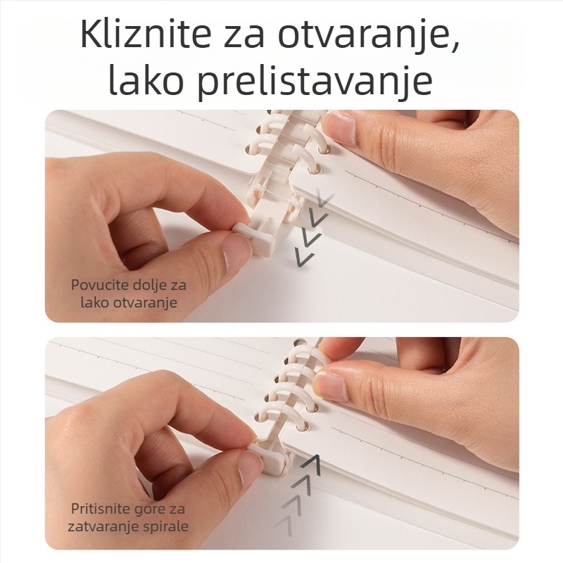 Deli HA540-1 Kofer za bilježnicu s listovima za slobodne listove, linijske stranice, 40 stranica, odvojivi unutarnji listovi, kompatibilno s rupama 20/26