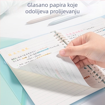 Deli bilježnica s odvojivom spiralom, format A5, 40 listova, 3 otvora