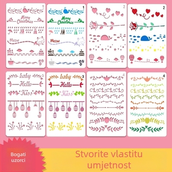 Four Seasons Pomelo Ručno pisani bilten šablona s okvirom za DIY foto-album i temu slikanja