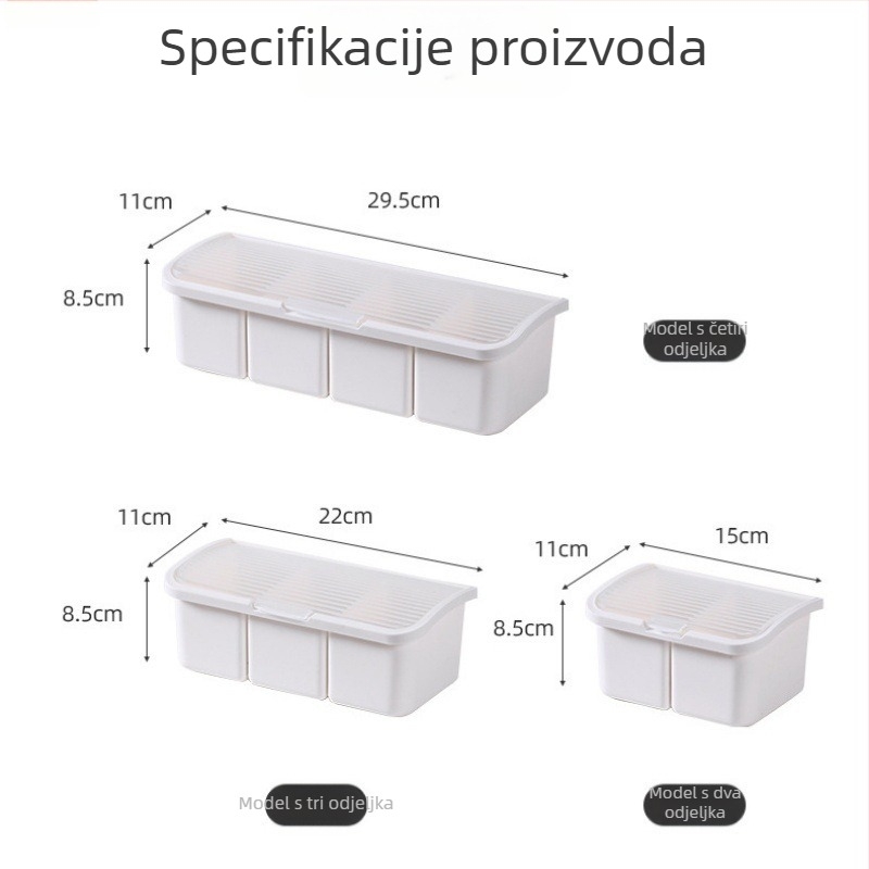 Set plastičnih posuda za začine – plastične staklenke za sol i začine, otporne na vlagu