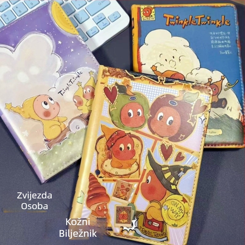 Dnevnik s preslatkim zvjezdanim motivom, japansko-korejski stil, šivano povezivanje, papir s dvostrukim offsetom, 75 g/m², 100–200 stranica