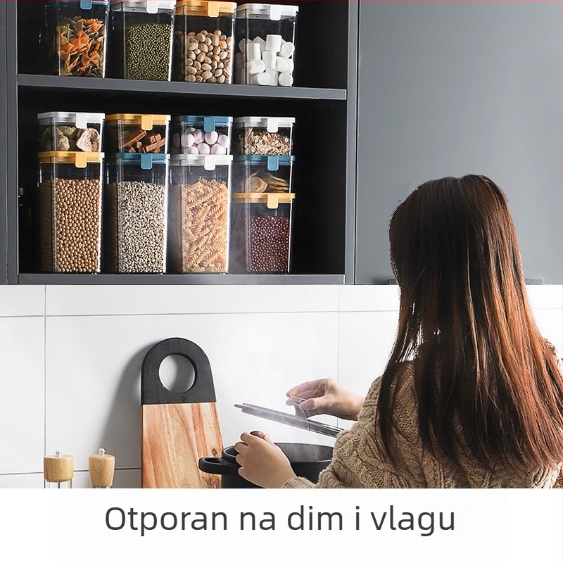 Efanson kutija za čuvanje hrane, četvrtasta, otporna na vlagu, materijali ABS+AS+PP+silika gel, kapacitet 800–1000 ml, moderni minimalistički stil