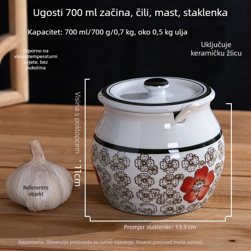 Keramična posuda za začine u kuhinji – suhi začini, premium kvaliteta, nacionalni stil