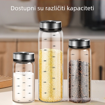Set staklenih posuda za začine od borosilikatnog stakla, Constant luck, za čvrste začine, mogućnost ispisa logotipa i prilagodbe