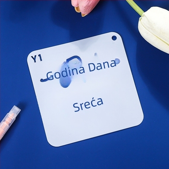 Šablona s uzorkom s prorezima i tekstualnom šablonom za DIY crtanje – PET materijal, marka Youlan, šifra 001, IP dopuštenje: Ne, Uvezeno: Ne