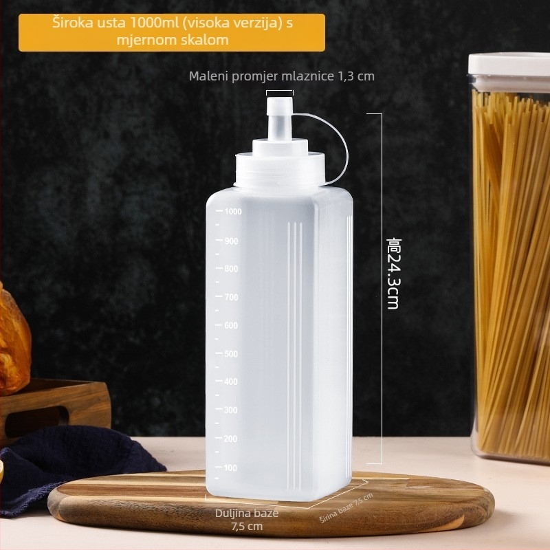 Sisač za umak, četvrtasti plastični dizajn, pogodan za ljepljaste umake, premium kvaliteta, moderan minimalistički stil