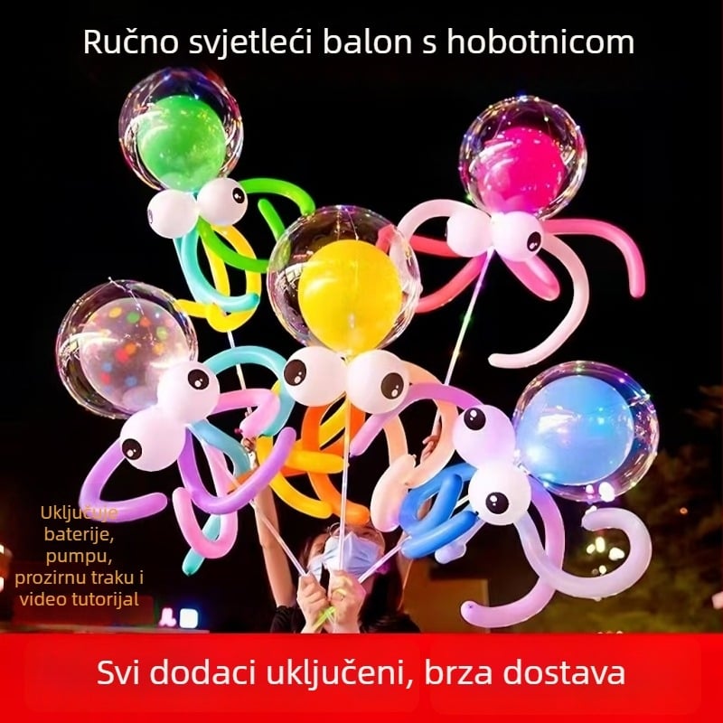 Igrački balon – leteći hobotnica, crtani lik životinje, lateks (Materijal: Lateks; Vrsta balona: Igrački balon; Oblik: Crtani lik životinje; Tisak loga: Ne)