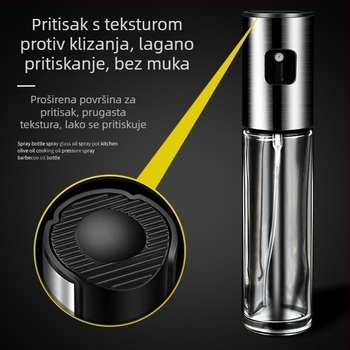 Jiawei Sprej boca za ulje od nehrđajućeg čelika, posuda za ulje, funkcija pritisni za raspršivanje, moderan minimalistički dizajn
