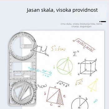 Pengyi JHHTC plastična višenamjenska školska geometrijska ravnala – mjerenje kutova