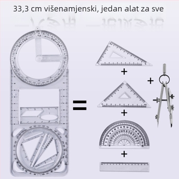 Pengyi JHHTC plastična višenamjenska školska geometrijska ravnala – mjerenje kutova