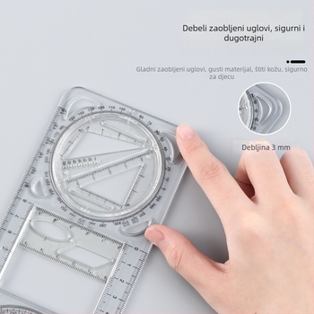 Pengyi JHHTC plastična višenamjenska školska geometrijska ravnala – mjerenje kutova