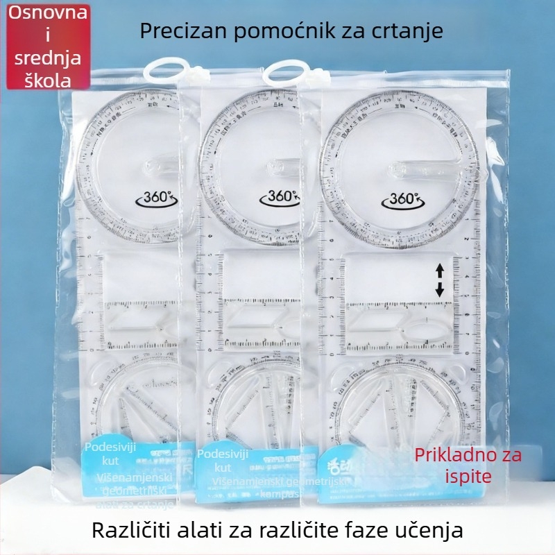 Pengyi JHHTC plastična višenamjenska školska geometrijska ravnala – mjerenje kutova