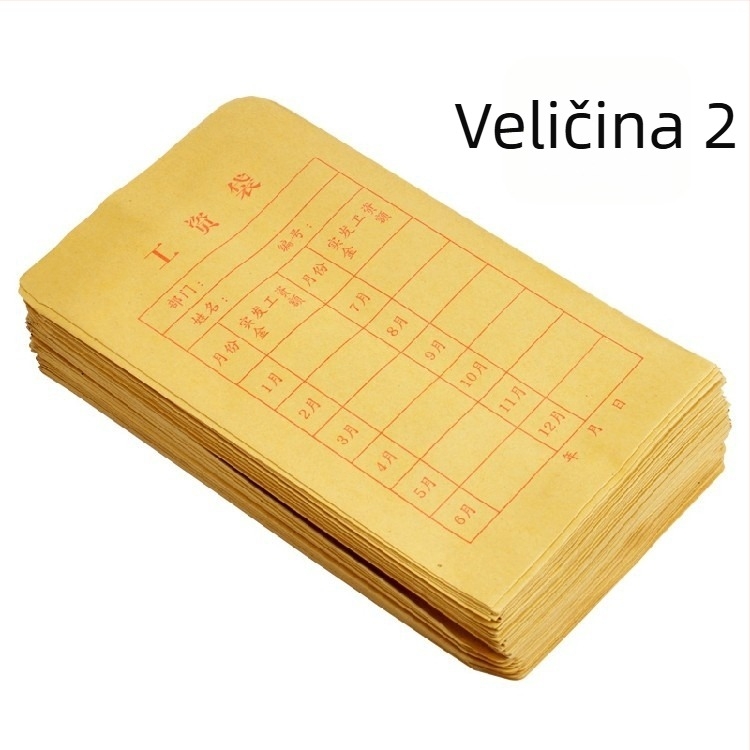 Omotnica za plaću od Kraft papira, debela, model br. 2, 100 kom.