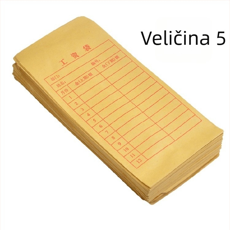 Omotnica za plaću od Kraft papira, debela, model br. 2, 100 kom.