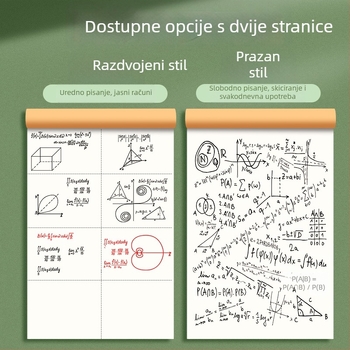 Podijeljeni nacrt blok s praznim stranicama, debeli papir od drvene celuloze, 18K, model Ewcg 1850 n-fq