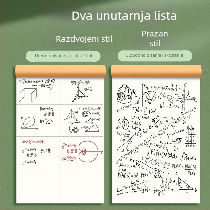Podijeljeni nacrt blok s praznim stranicama, debeli papir od drvene celuloze, 18K, model Ewcg 1850 n-fq