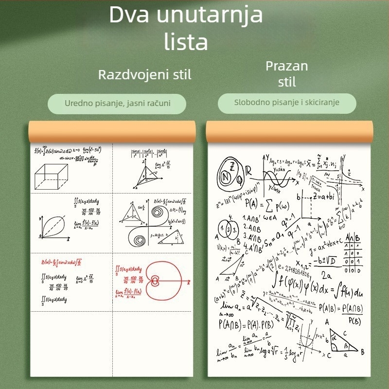 Podijeljeni nacrt blok s praznim stranicama, debeli papir od drvene celuloze, 18K, model Ewcg 1850 n-fq