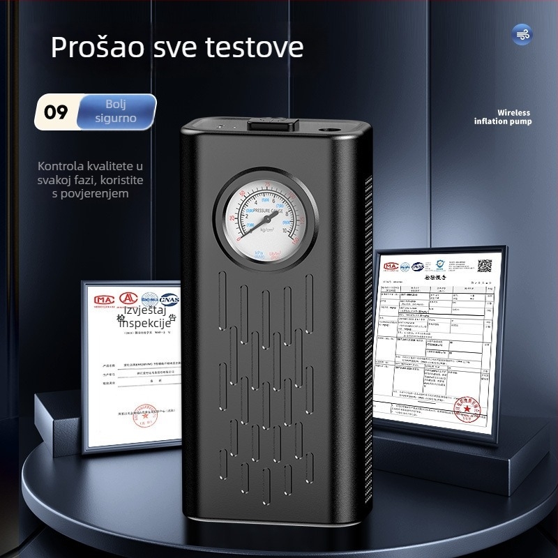 Pametna prijenosna automobilska pumpa s manometrom, USB punjenje, 24V/200W, ABS kućište, 30 L/min
