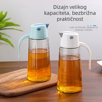 Staklena posuda za ulje s automatskim otvaranjem i zatvaranjem, veliki kapacitet, moderni minimalistički dizajn, sprječava prolijevanje
