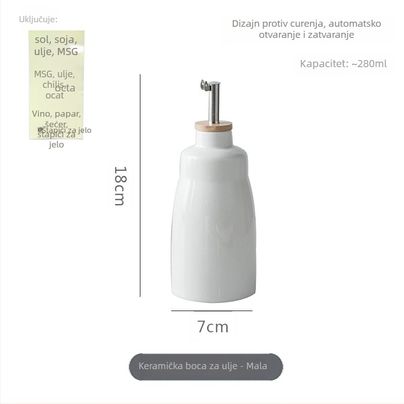 Keramička posuda za ulje Have Orange s automatskim otvaranjem i zatvaranjem, moderni minimalistički dizajn, s tiskanim logom