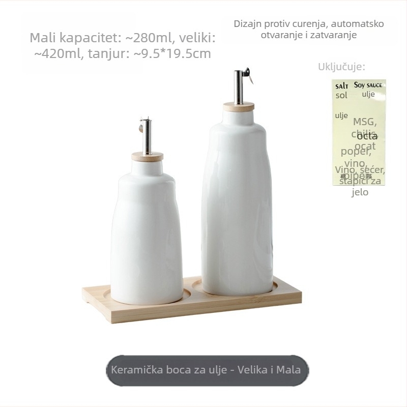 Keramička posuda za ulje Have Orange s automatskim otvaranjem i zatvaranjem, moderni minimalistički dizajn, s tiskanim logom