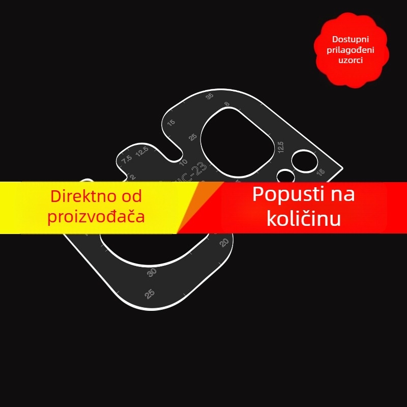 DIY akrilni zaobljeni ravnalo – šablona za uzorke kože