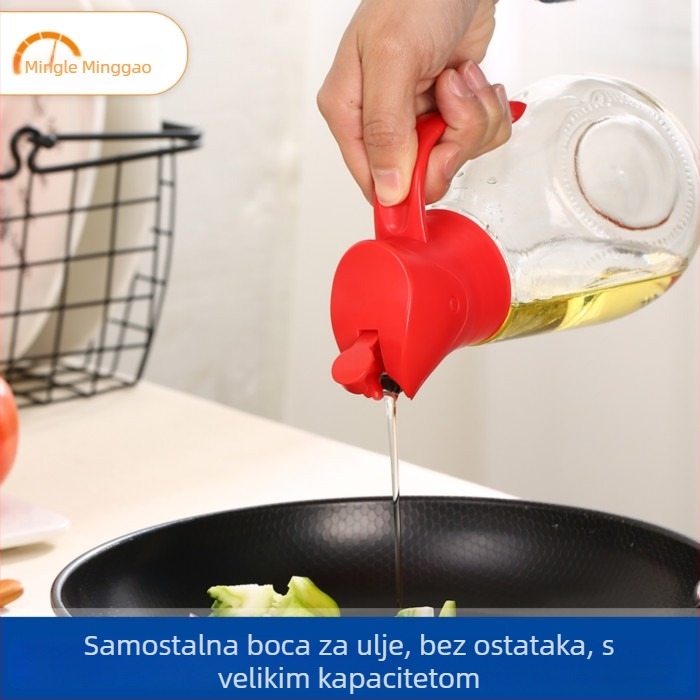 Mingle staklena boca za ulje s automatskim otvaranjem, dizajnom protiv kapanja i curenja – pogodna za ulje, umak od soje i ocat