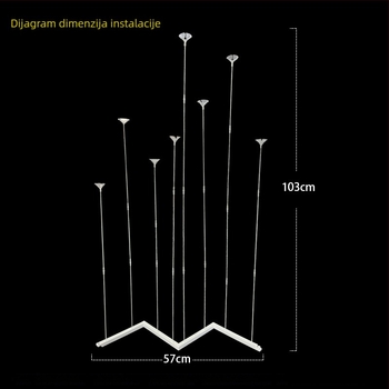 Milai plastična stativa za balone, s sklopivim nosačem, unutarnja upotreba, sportski događaji
